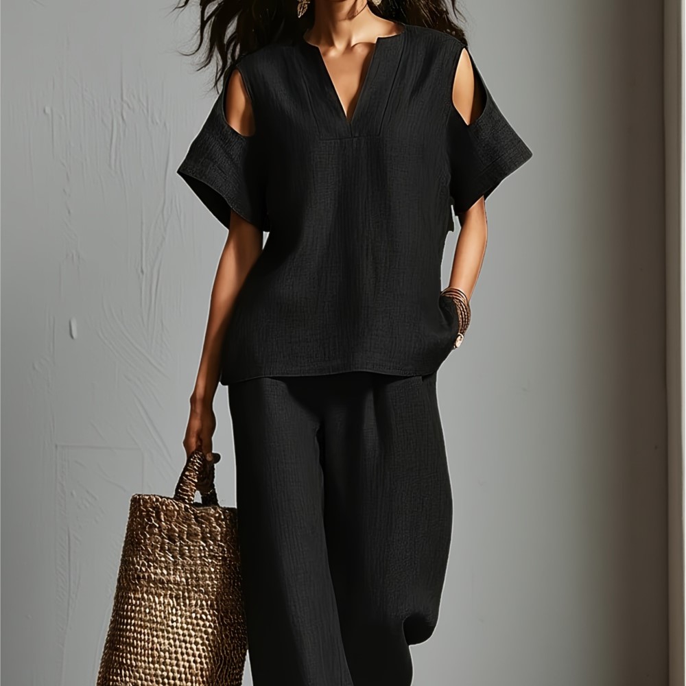 Women's Solid Color Simple Lin - Linen Pant Wide 评论和价格