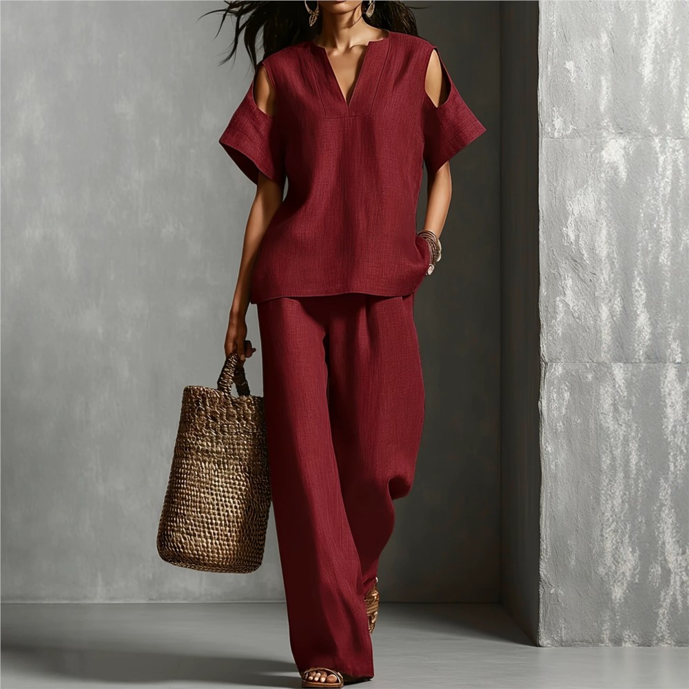 Women's Solid Color Simple Lin - Linen Pant Wide 评论和价格