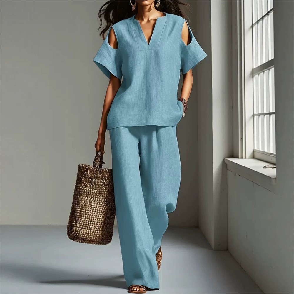 Women's Solid Color Simple Lin - Linen Pant Wide 评论和价格