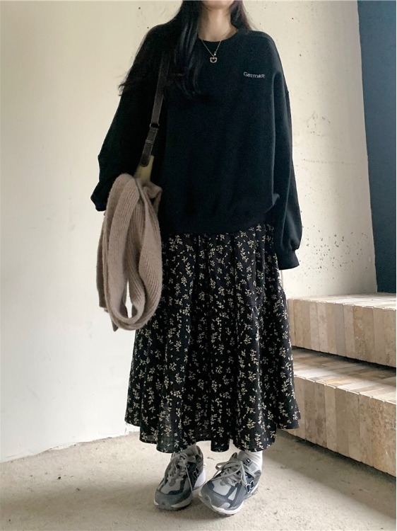 plus Size Women's High Waist F - Midi Skirt Floral 评论和价格