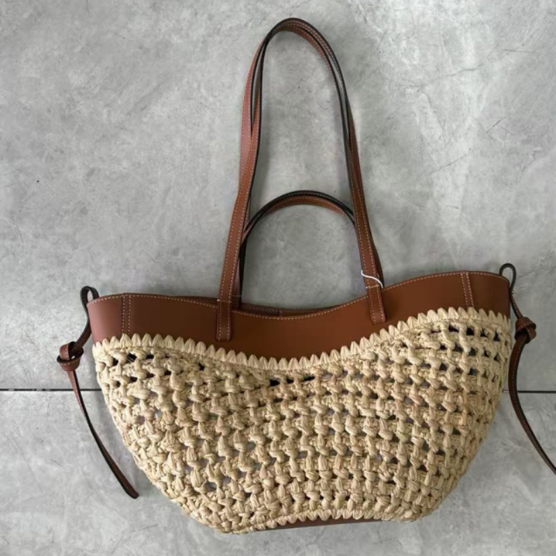 Luxury Raffia Straw Tote Bag,F - Crochet Bag Raffia 评论和价格