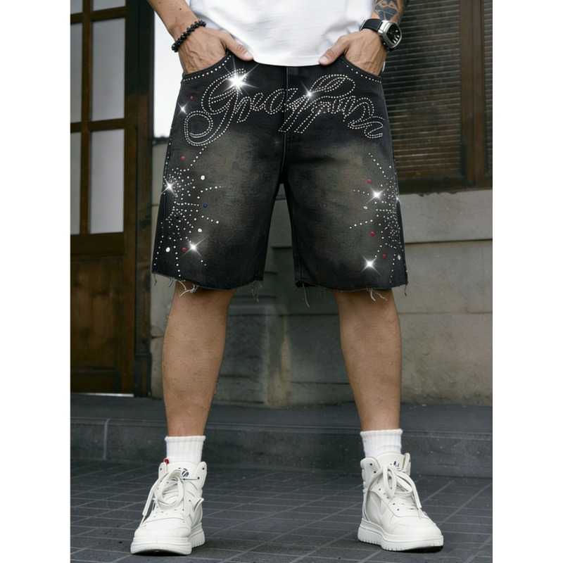 American Streetwear Men's Non- - Shorts Denim Frayed 评论和价格