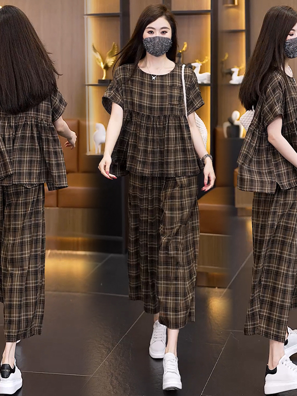 Summer 2026 plus Size Plaid Co - Linen Pant Wide 评论和价格