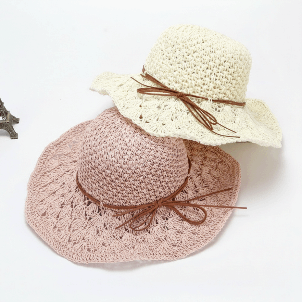 Handwoven Crochet Straw Hat Fo - Hat Floppy Wide 评论和价格