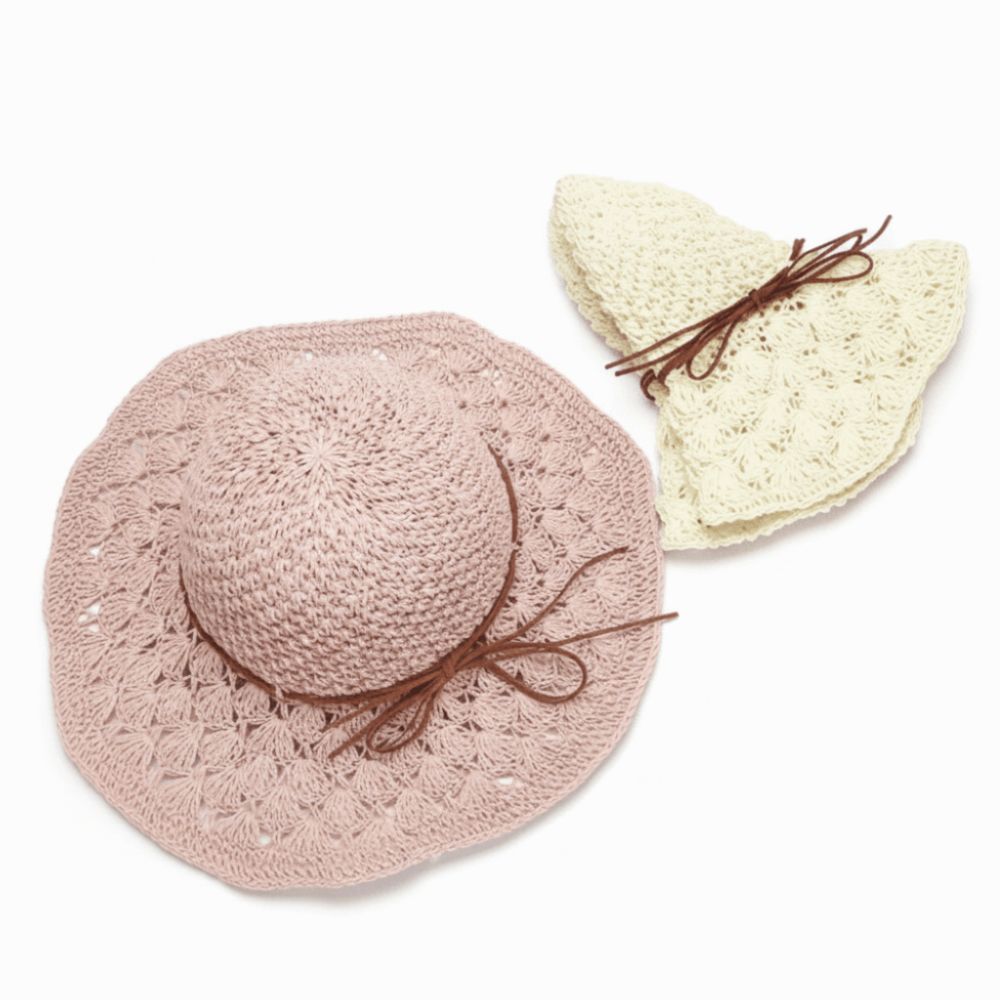 Handwoven Crochet Straw Hat Fo - Hat Floppy Wide 评论和价格