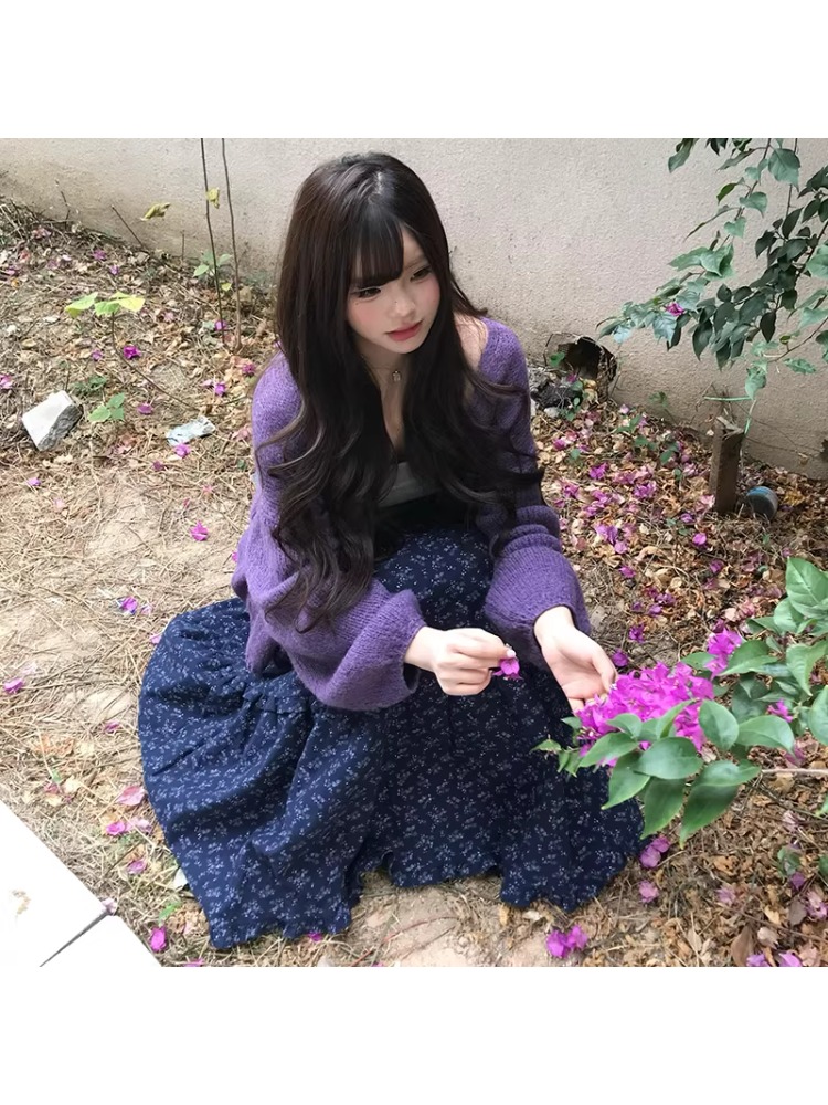 plus Size Women's High Waist F - Midi Skirt Floral 评论和价格